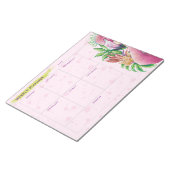 Flamingo Schattige Bloemen Roze Weekly Planner Not Notitieblok (Schuin)
