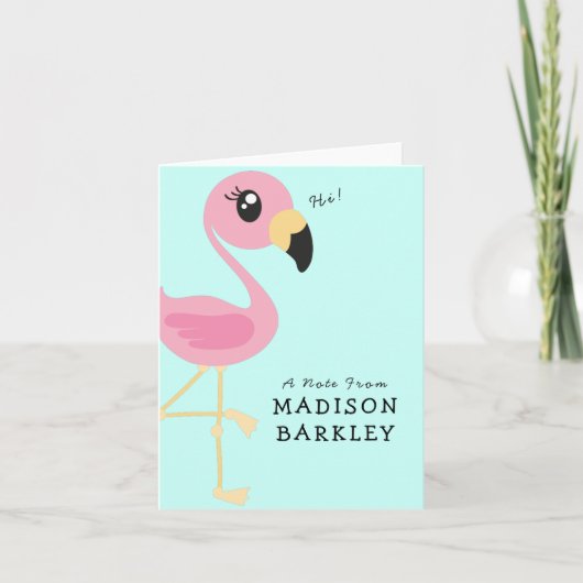 Flamingo Schattige Tropische Kinderen Briefkaarten (Voorkant)