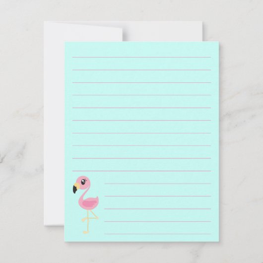 Flamingo Schattigee Kinderen Bedankkaart (Achterkant)