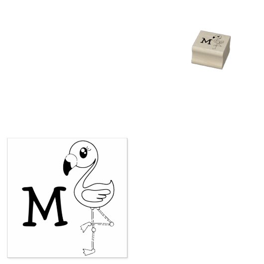 Flamingo Schattigee Kinderen Rubberstempel (Gestempeld)