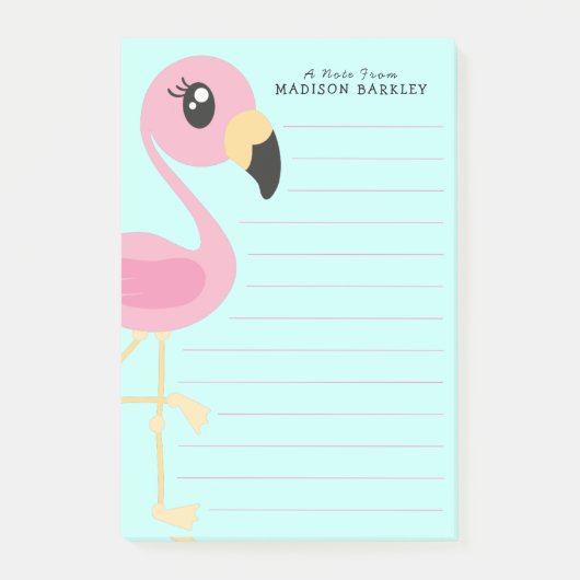 Flamingo Schattigee Tropische Kinder Post-it Notes (Voorkant)