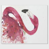 Flamingo | Schattigee Waterverf Flamingo Gifts Lov Cadeaupapier (Vlak)