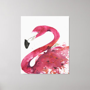 Flamingo   Schattigee Waterverf Flamingo Gifts Lov Canvas Afdruk