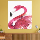 Flamingo | Schattigee Waterverf Flamingo Gifts Lov Canvas Afdruk (Insitu (Woonkamer))