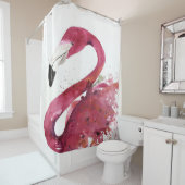 Flamingo | Schattigee Waterverf Flamingo Gifts Lov Douchegordijn (In situ)