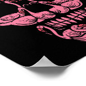 Flamingo Schedel Borstkanker Bewustzijn Halloween Poster (Hoek)