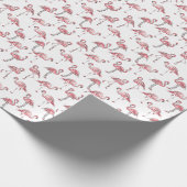 Flamingo schets: Tropisch patroon. Cadeaupapier (Hoek)