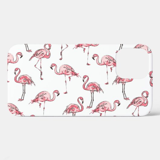 Flamingo schets: Tropisch  patroon. Case-Mate iPhone Case (Achterkant (horizontaal))