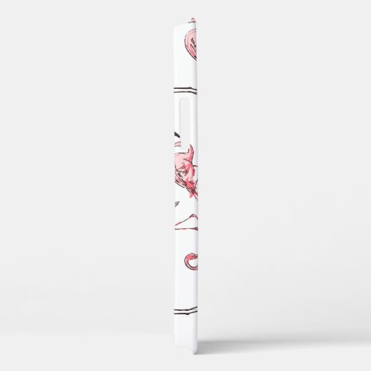 Flamingo schets: Tropisch  patroon. Case-Mate iPhone Case (Achterkant / Rechts)