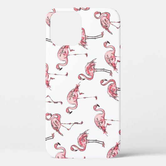 Flamingo schets: Tropisch patroon. Case-Mate iPhone Case (Achterkant)