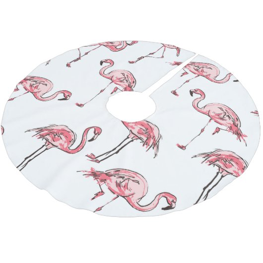 Flamingo schets: Tropisch  patroon. Kerstboom Rok (Gekanteld)