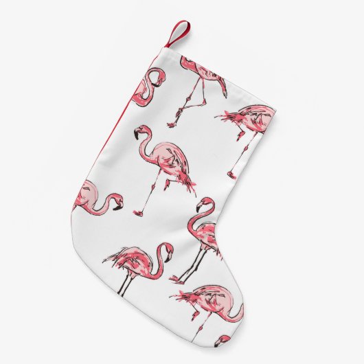 Flamingo schets: Tropisch  patroon. Kleine Kerstsok (Voorkant (Hangend))