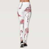 Flamingo schets: Tropisch  patroon. Leggings (Achterkant)