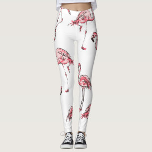 Flamingo schets: Tropisch patroon. Leggings