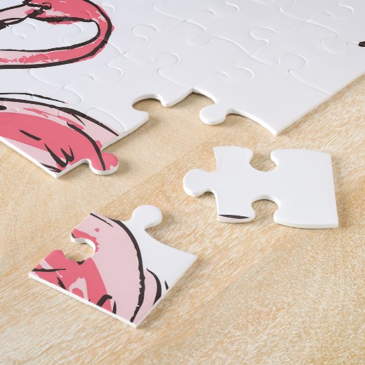 Flamingo schets: Tropisch patroon. Legpuzzel (Zijkant)