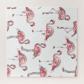 Flamingo schets: Tropisch  patroon. Legpuzzel (Horizontaal)