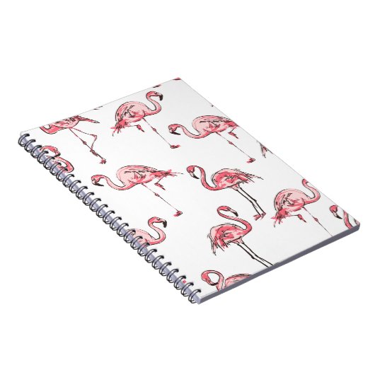 Flamingo schets: Tropisch patroon. Notitieboek (Rechterzijde)