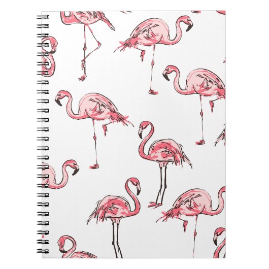 Flamingo schets: Tropisch  patroon. Notitieboek (Voorkant)