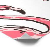 Flamingo schets: Tropisch  patroon. Poster (Hoek)