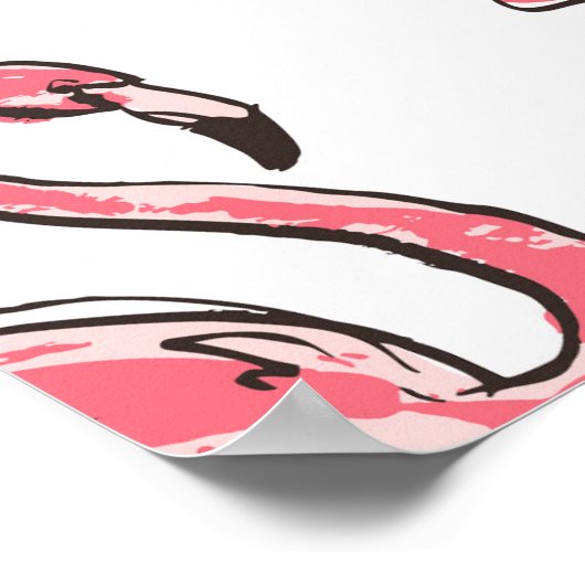 Flamingo schets: Tropisch  patroon. Poster (Hoek)