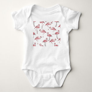 Flamingo schets: Tropisch patroon. Romper