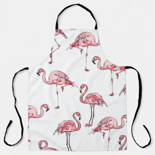Flamingo schets: Tropisch patroon. Schort