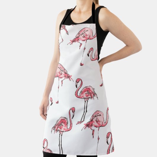 Flamingo schets: Tropisch patroon. Schort (Insitu)