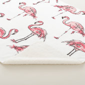 Flamingo schets: Tropisch patroon. Sherpa Deken (3/4)
