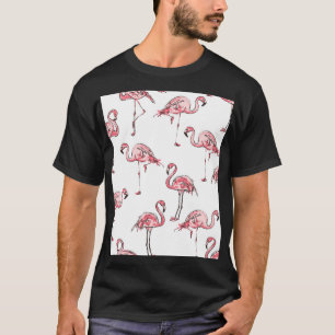 Flamingo schets: Tropisch  patroon. T-shirt