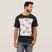 Flamingo schets: Tropisch patroon. T-shirt (Voorkant volledig)