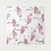 Flamingo schets: Tropisch patroon. Wandkleed (Voorkant (horizontaal))