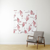 Flamingo schets: Tropisch patroon. Wandkleed (In Situ (horizontaal))