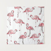 Flamingo schets: Tropisch  patroon. Wandkleed (Voorkant)