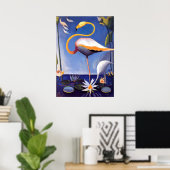 Flamingo, schilderij van Joseph Stella Poster (Thuiskantoor)