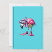 Flamingo Scuba Geer Pool Party Verjaardag Kaart (Achterkant)