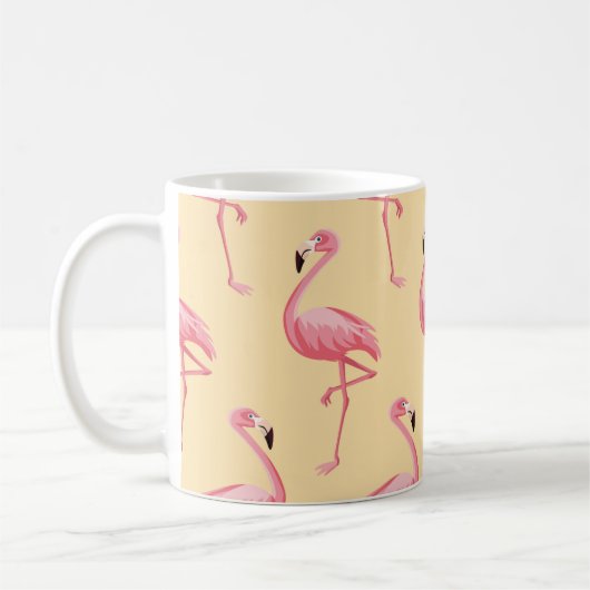Flamingo seamless pattern background. Pink flaming Koffiemok (Links)