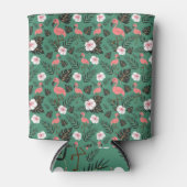 Flamingo seamless pattern pink on green background blikjeskoeler (Voorkant)