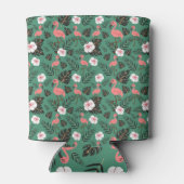 Flamingo seamless pattern pink on green background blikjeskoeler (Achterkant)