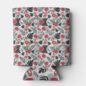 Flamingo seamless pattern with floral background blikjeskoeler (Achterkant)
