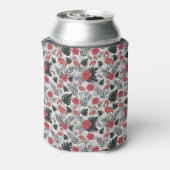 Flamingo seamless pattern with floral background blikjeskoeler (Blikje Achterkant)