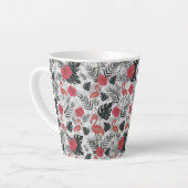 Flamingo seamless pattern with floral background latte mok (Linkerhoek)