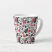 Flamingo seamless pattern with floral background latte mok (Rechterhoek)