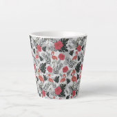 Flamingo seamless pattern with floral background latte mok (Voorkant)
