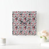 Flamingo seamless pattern with floral background vierkante klok (Huis)