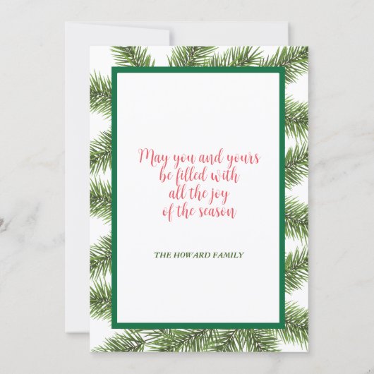 Flamingo Seasons Groeten Flat Christmas Kaart (Achterkant)