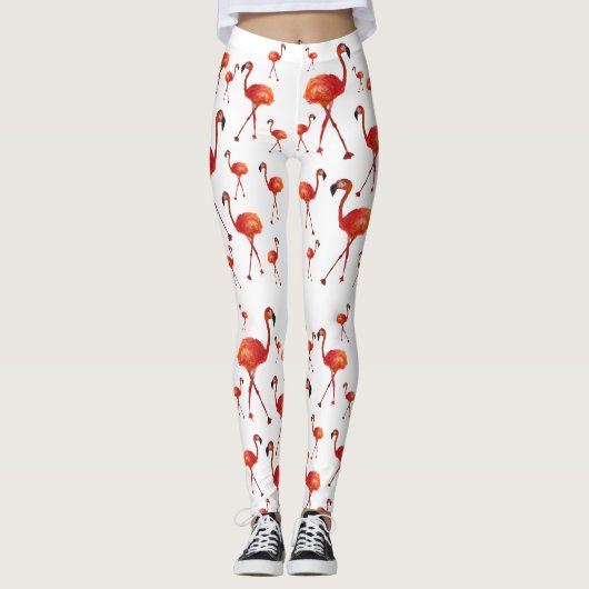 Flamingo seizoen Aangepaste Leggings (Voorkant)