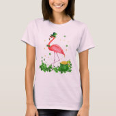 Flamingo, Shamrock, Irish, Pink flamingo T-shirt (Voorkant)