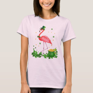 Flamingo, Shamrock, Irish, Pink flamingo T-shirt