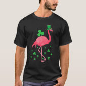 Flamingo Shamrock Leprechaun St Patricks Day T-shirt (Voorkant)
