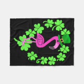 Flamingo Shamrock St Patricks Dag Dier Fleece Deken (Voorkant (Horizontaal))